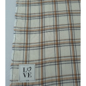 Tissu Double Gaze 100 % Coton Checks Noisette