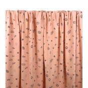 Tissu Maille Jersey Coton / Elasthanne Doodle Corail