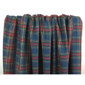 Tissu Flanelle Tartan Bleu Acier