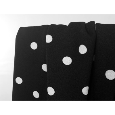 Tissu Crepe EVA Noir & Blanc Pretty Dots