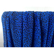 Tissu Crepe de Chine 100 % Soie Léo Bleu Cobalt