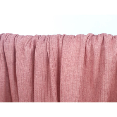 Tissu Maille Cote 3x2 Viscose / Laine Bois de Rose