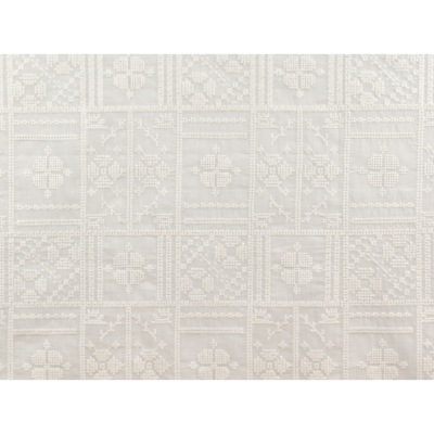 Tissu Popeline Brodé Ecru