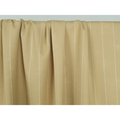 Tissu Tailleur Poly / Viscose Beige Rayures TENNIS Ecru
