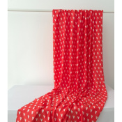 Tissu Taffetas Léger Viscose & Soie Graphic Heart Rouge / Ecru