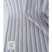 Tissu Voile de Coton Rayures Butter Yellow & Parme