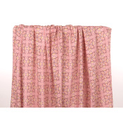 Tissu Voile de Viscose Ethnique Rose