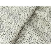 Tissu Maille Coupée Cousu Bouclette Ecru / Bleu