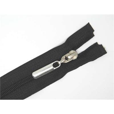 Zip Divisible Nylon Noir 60 cm avec Curseur Aluminium