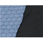 Tissu Maille Matelassé " Pois " Bleu Jeans