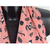 Tissu Jersey Coton / Elasthanne Flamant Rose Rose