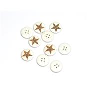 Boutons Bois Peint 15 mm