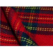 Tissu Lainage Léger Tartan Rouge