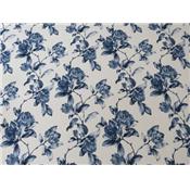 Tissu Jersey Structuré Imprimé Fleurs Bleu