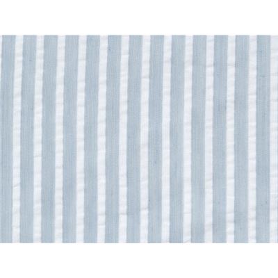 Tissu Seersucker Coton Léger Rayé Bleu Ciel / Blanc