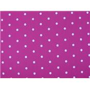 Tissu Satin Fuchsia Imprimé Pois Blanc