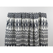 Tissu Double Gaze Coton / Lin Ethnique Noir