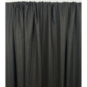 Tissu Flanelle Anthracite Mélange LAINE Rayures TENNIS Pointillées
