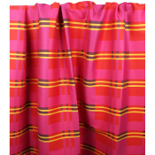 Tissu Satin de Viscose Jacquard Carreaux Fuchsia