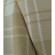 Tissu Sergé 100 % Coton Bio TARTAN Beige / Ecru