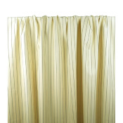 Tissu Sergé Laine / Coton Rayé Ecru / Marine