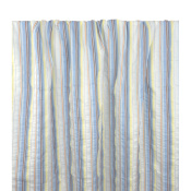Tissu Taffetas Rayé & Brodé Bleu / Jaune
