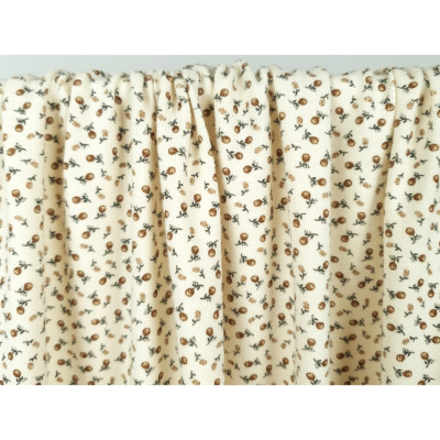 Tissu Maille Cote 1x1 Little Brown Flower