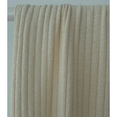 Tissu Maille Côte 7x3 100 % Coton Ecru