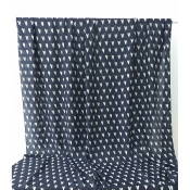 Tissu Taffetas Léger Viscose & Soie Graphic Heart Marine / Ecru