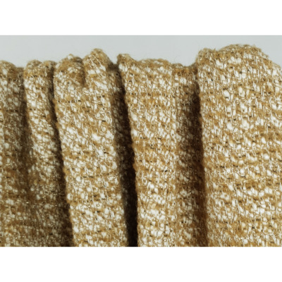 Tissu Tweed Camel / Ecru Lurex Doré