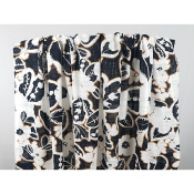 Tissu Voile de Coton Coffee Flowers Lurex Argent