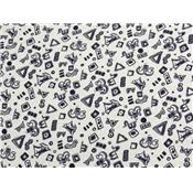 Coupon Coton / Lin Imprimé " Véhicules Abstraits 70 cm x 140 cm