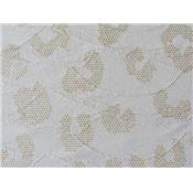 Tissu Jersey Structuré Beige Imprimé Petit Point Foil Doré