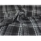 Tissu Tweed Noir & Blanc Lurex Noir
