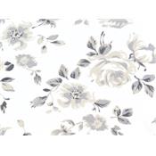 Tissu Jersey Coton / Elasthanne Ecru Imprimé Fleurs