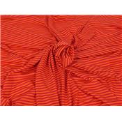 Tissu Jersey Rayé Mélange Lyocell Orange / Rouge