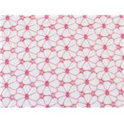 Tissu Coton Brodé Motif Fleurs