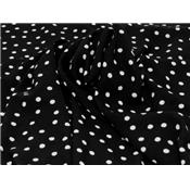 Tissu Crepe Noir Pois Blanc