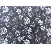 Tissu Denim Noir Imprimés Fleurs