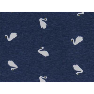 Tissu Jersey Coton / Elasthanne Imprimé Cygnes