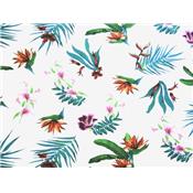 Tissu Jersey Viscose Imprimé Fleurs Tropicales