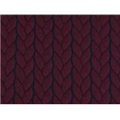 Tissu Maille Matelassé " Natté " Bordeaux