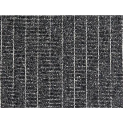 Tissu Tweed Noir / Ecru Rayure Ecru