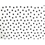 Tissu Voile de Coton Blanc Imprimé Pois Noir