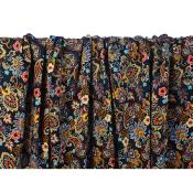 Tissu Voile de Viscose Paisley Noir