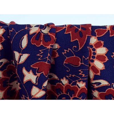 Coupon Crepe Viscose Fleurs Ethniques Retro 50 cm x 146 cm