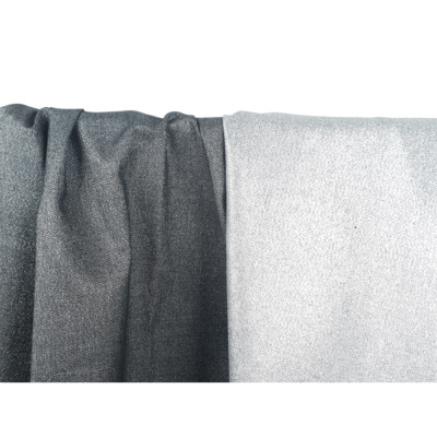 Tissu Denim Noir / Lurex Argent Réversible