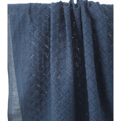 Tissu Broderie Anglaise & Dots Marine
