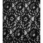 Tissu Dentelle Florale Noir