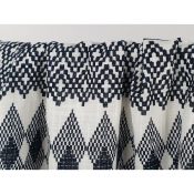 Tissu Double Gaze Coton / Lin Ethnique Noir